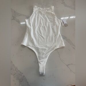 Nordstroms BP Ivory Ribbed High-Cut Bodysuit